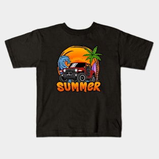 Jeep Wrangler Summer Holiday - Red Kids T-Shirt